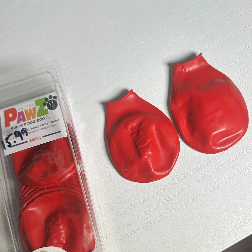 PAWZ Vibrant Red Dog Boots NWT set of 12 size small
